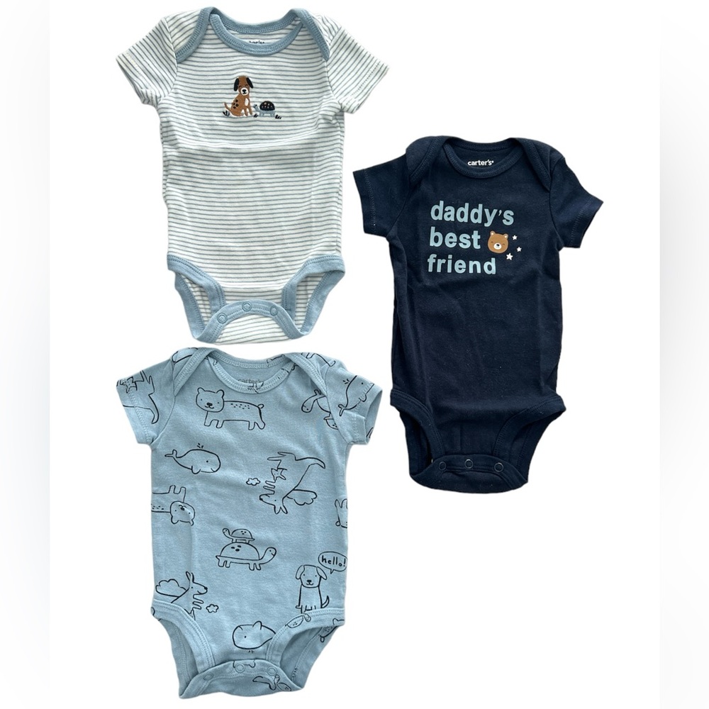 Carter’s Baby Boys 3 Months Short Sleeve Daddy’s Best Friend Bodysuit 3 Piece